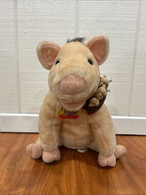 Babe Beige Plush Pig Toy with Friend Accent - Soft Small Pet Accessory